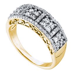 0.51 CTW Diamond Symmetrical Square Cluster Ring 14KT Yellow Gold - REF-52H4M