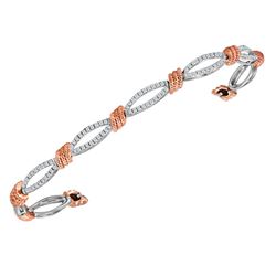 1 CTW Diamond Rope Tennis Bracelet 10KT Two-tone Gold - REF-119X9Y