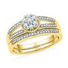 Image 1 : 0.26 CTW Diamond Cluster Bridal Engagement Ring 10KT Yellow Gold - REF-32N9F