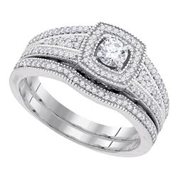 0.50 CTW Diamond Bridal Wedding Engagement Ring 10KT White Gold - REF-75W2K