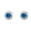 Image 1 : 0.50 CTW Blue Color Diamond Solitaire Screwback Stud Earrings 10KT White Gold - REF-26H9M