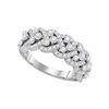 Image 1 : 1.36 CTW Diamond Spade-shape Ring 14KT White Gold - REF-146M9H
