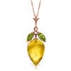 Image 1 : Genuine 10 ctw Citrine & Peridot Necklace Jewelry 14KT Rose Gold - REF-28W9Y