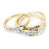 Image 1 : 0.10 CTW His & Hers Diamond Solitaire Matching Bridal Ring 10KT Yellow Gold - REF-30F2N