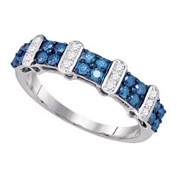 0.70 CTW Blue Color Diamond Ring 10KT White Gold - REF-40K4W