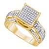 Image 1 : 0.40 CTW Diamond Square Cluster Bridal Engagement Ring 10KT Yellow Gold - REF-44X9Y