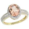 Image 1 : Natural 1.86 ctw Morganite & Diamond Engagement Ring 14K Yellow Gold - REF-50G3M