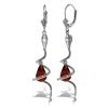 Genuine 4.56 ctw Garnet & Diamond Earrings Jewelry 14KT White Gold - REF-91W4Y