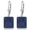Genuine 14 ctw Sapphire Earrings Jewelry 14KT White Gold - REF-121Z7N