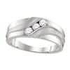 0.33 CTW Mens Diamond Wedding Ring 10KT White Gold - REF-41N3F