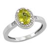 Image 1 : Natural 1.08 ctw Lemon-quartz & Diamond Engagement Ring 10K White Gold - REF-25V2F