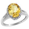 Image 1 : Natural 2.49 ctw Citrine & Diamond Engagement Ring 10K White Gold - REF-31G9M
