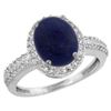 Image 1 : Natural 2.56 ctw Lapis & Diamond Engagement Ring 14K White Gold - REF-39Y8X