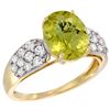 Image 1 : Natural 2.75 ctw lemon-quartz & Diamond Engagement Ring 14K Yellow Gold - REF-57H7W