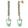 Genuine 25.6 ctw Blue Topaz Earrings Jewelry 14KT Rose Gold - REF-85Z6N