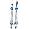 Genuine 9.5 ctw Blue Topaz Earrings Jewelry 14KT White Gold - REF-62R2P