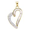 Image 1 : 0.26 CTW Diamond Heart Pendant 10KT Yellow Gold - REF-13Y4X
