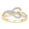 Image 1 : 0.16 CTW Diamond Heart Infinity Ring 10KT Yellow Gold - REF-20X9Y