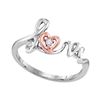 Image 1 : 0.02 CTW Diamond Heart Love Ring 10KT Two-tone Gold - REF-9N7F