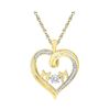 0.08 CTW Diamond Mom Heart Pendant 10KT Yellow Gold - REF-22N4F