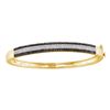 Image 1 : 1.4 CTW Black Color Diamond Bangle Bracelet 14KT Yellow Gold - REF-157N5F