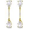 Genuine 6.01 ctw White Topaz & Diamond Earrings Jewelry 14KT Yellow Gold - REF-42Z4N