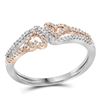 0.18 CTW Diamond 2-tone Heart Love Ring 10KT White Gold - REF-18F2N