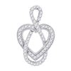 0.15 CTW Diamond Captured Infinity Heart Pendant 10KT White Gold - REF-14H9M