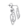 Image 1 : 0.15 CTW Diamond Infinity Screwback Stud Earrings 10KT White Gold - REF-19W4K