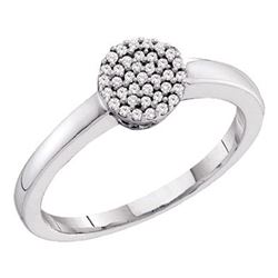 0.12 CTW Diamond Simple Cluster Ring 10KT White Gold - REF-14Y9X