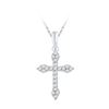 0.25 CTW Diamond Cross Crucifix Faith Pendant 10KT White Gold - REF-22F4N
