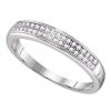 0.10 CTW Pave-set Diamond Bridal Wedding Anniversary Ring 10KT White Gold - REF-13K4W