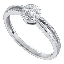 0.05 CTW Diamond Solitaire Bridal Ring 10KT White Gold - REF-8N9F