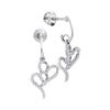 Image 1 : 0.15 CTW Diamond Double Heart Dangle Earrings 10KT White Gold - REF-18M2H