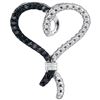 0.13 CTW Black Color Diamond Heart Love Pendant 10KT White Gold - REF-12W8K