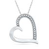 0.10 CTW Diamond Heart Outline Pendant 10KT White Gold - REF-10F5N