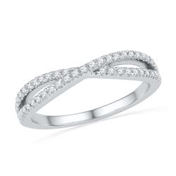 0.25 CTW Diamond Crossover Ring 10KT White Gold - REF-19Y4X