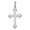 0.15 CTW Diamond Cross Pendant 14KT White Gold - REF-14F9N