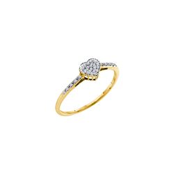 0.07 CTW Diamond Heart Cluster Ring 14KT Yellow Gold - REF-10M5H