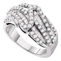 0.96 CTW Pave-set Diamond Fashion Ring 14KT White Gold - REF-87K2W