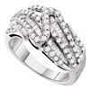 0.96 CTW Pave-set Diamond Fashion Ring 14KT White Gold - REF-87K2W
