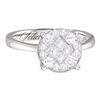 1.01 CTW Diamond Soleil Cluster Bridal Engagement Ring 14KT White Gold - REF-119M9H