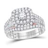 1.26 CTW Diamond Bellissimo Double Square Halo Bridal Ring 14KT White Gold - REF-172H4M