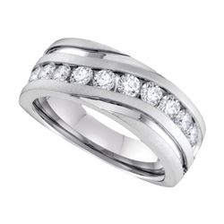 0.50 CTW Mens Diamond Wedding Ring 10KT White Gold - REF-59Y9X