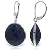 Genuine 46 ctw Sapphire Earrings Jewelry 14KT White Gold - REF-62R3P