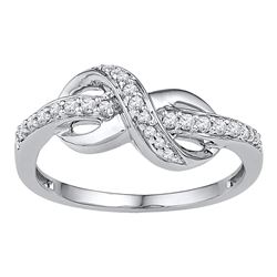 0.20 CTW Diamond Infinity Ring 10KT White Gold - REF-26Y9X