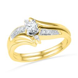 0.25 CTW Diamond Bridal Wedding Engagement Ring 10KT Yellow Gold - REF-33F7N