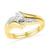 0.25 CTW Diamond Bridal Wedding Engagement Ring 10KT Yellow Gold - REF-33F7N