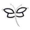 0.43 CTW Black Color Diamond Dragonfly Bug Pendant 14KT White Gold - REF-25Y4X
