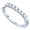 0.33 CTW Pave-set Diamond Single Row Wedding Ring 14KT White Gold - REF-33N8F